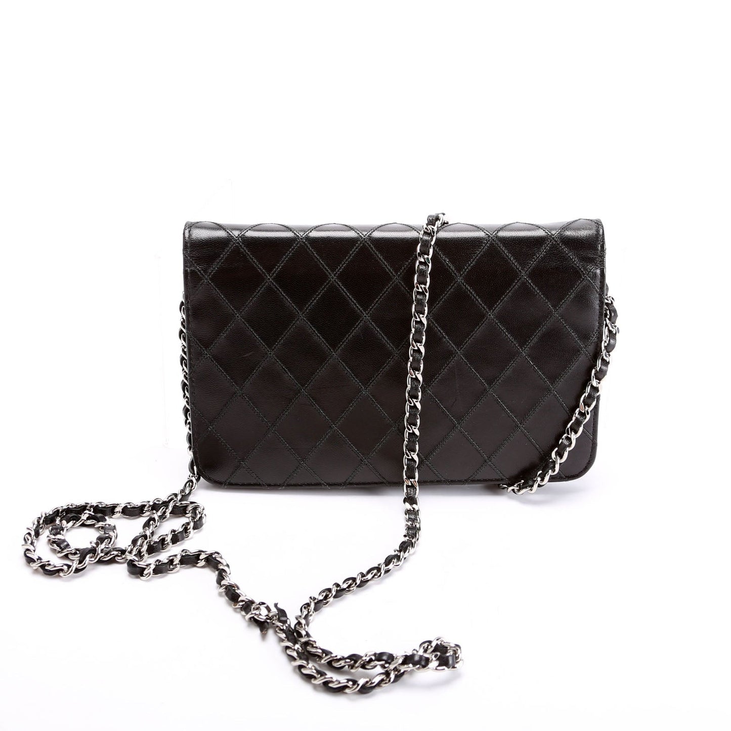 Chanel Diamond Stitch Quilted Lambskin WOC 14M Black Clutch Bag
