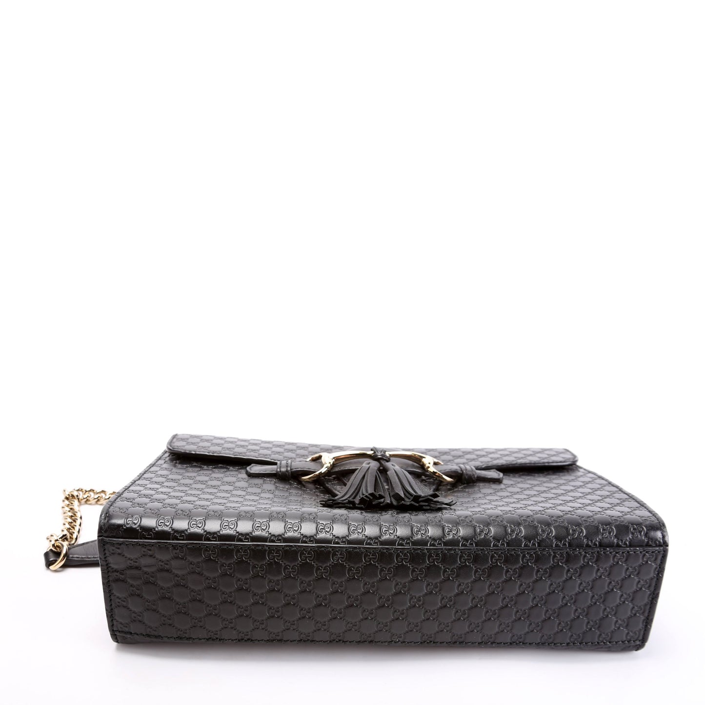 Gucci Emily Micro Black Medium Chain Travel Bag