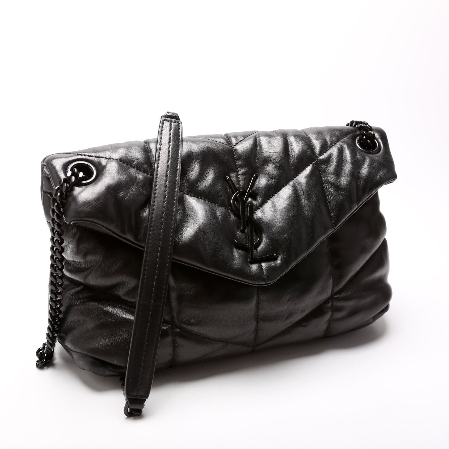 YSL Saint Laurent Saint Laurent Puffer Lambskin Bag Quilted Black Travel Bag