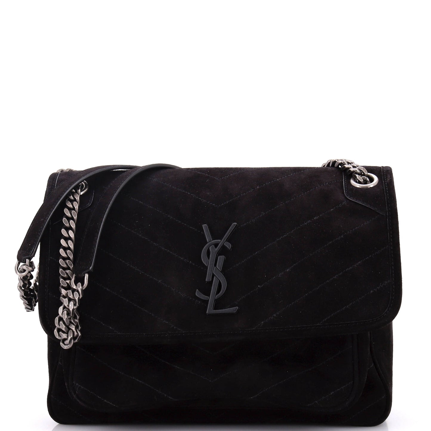 YSL Saint Laurent Saint Laurent Trending Niki Chain Flap Bag Suede Matelasse Travel Bag