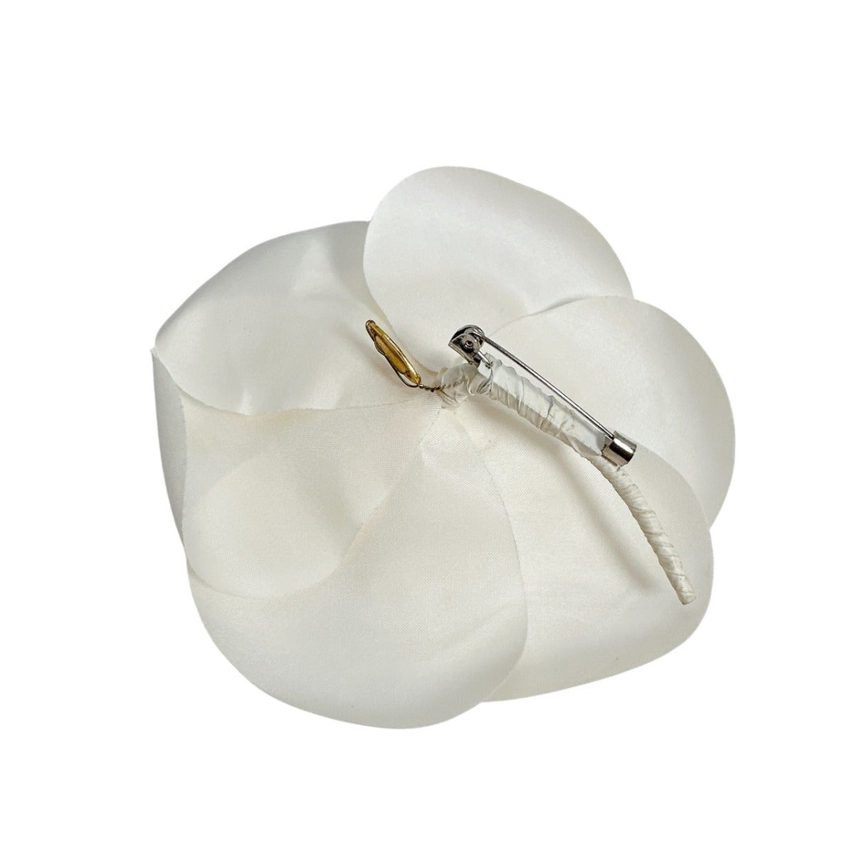 Chanel Brooch Nylon Camelia White Handbag