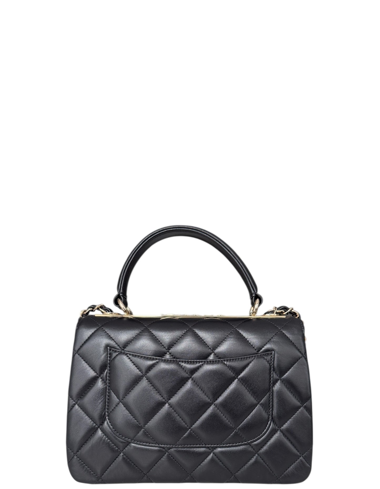 Chanel Black Crystal Cc Quilted Small Trendy Bag