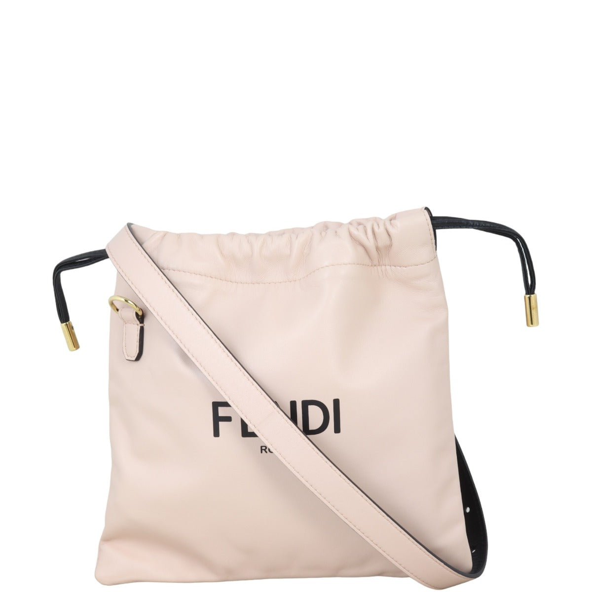 Fendi Crossbody Bag Drawstring Pouch Logo Bucket Shoulder Bag