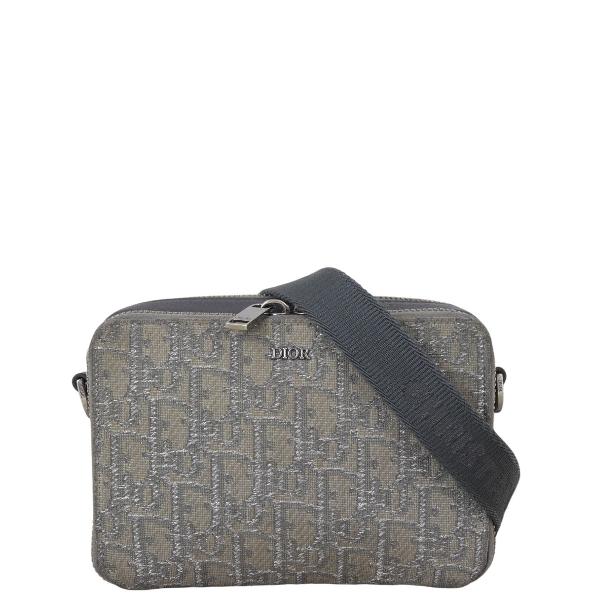 Dior Crossbody Bag Double Pouch with Strap Oblique 2 Canvas Zip Shoulder Bag