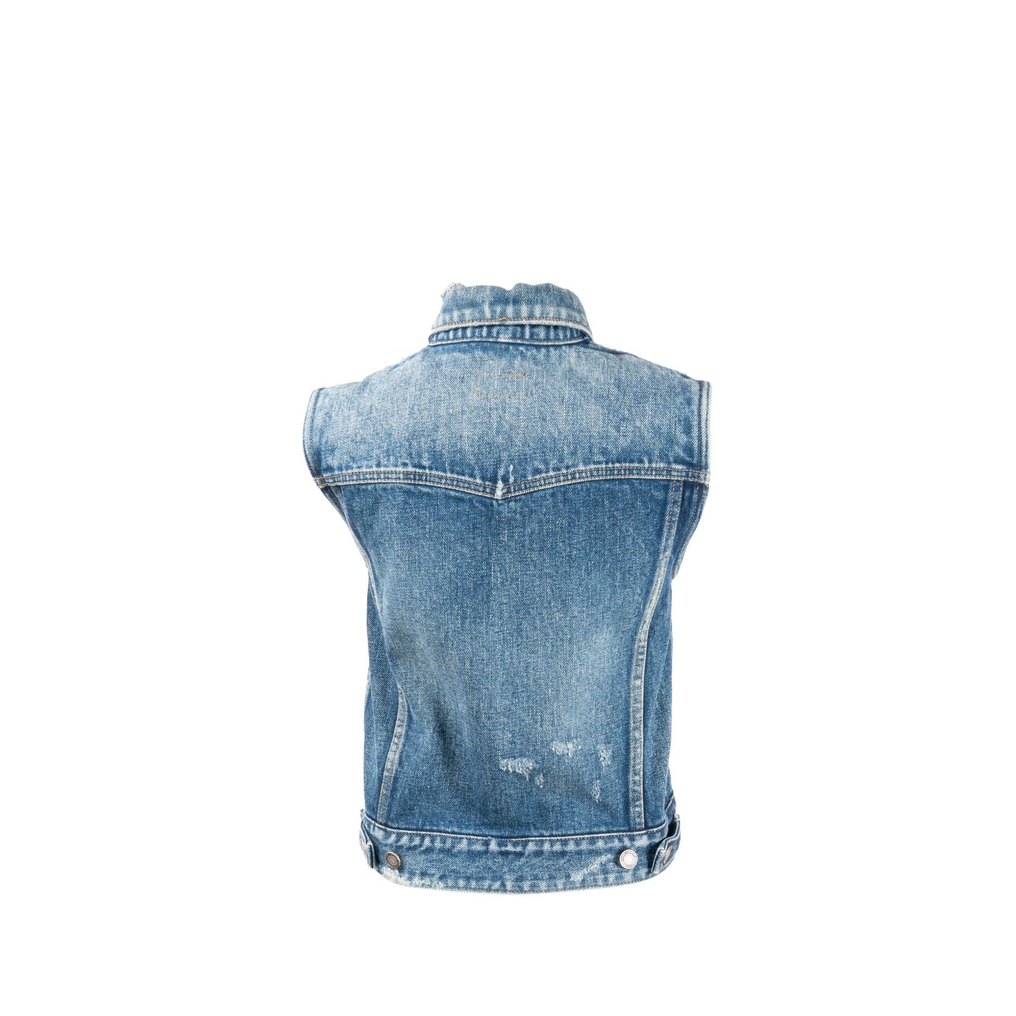YSL Saint Laurent Saint Laurent Size Sleeveless Vest Cotton Travel Denim Blue Travel Bag