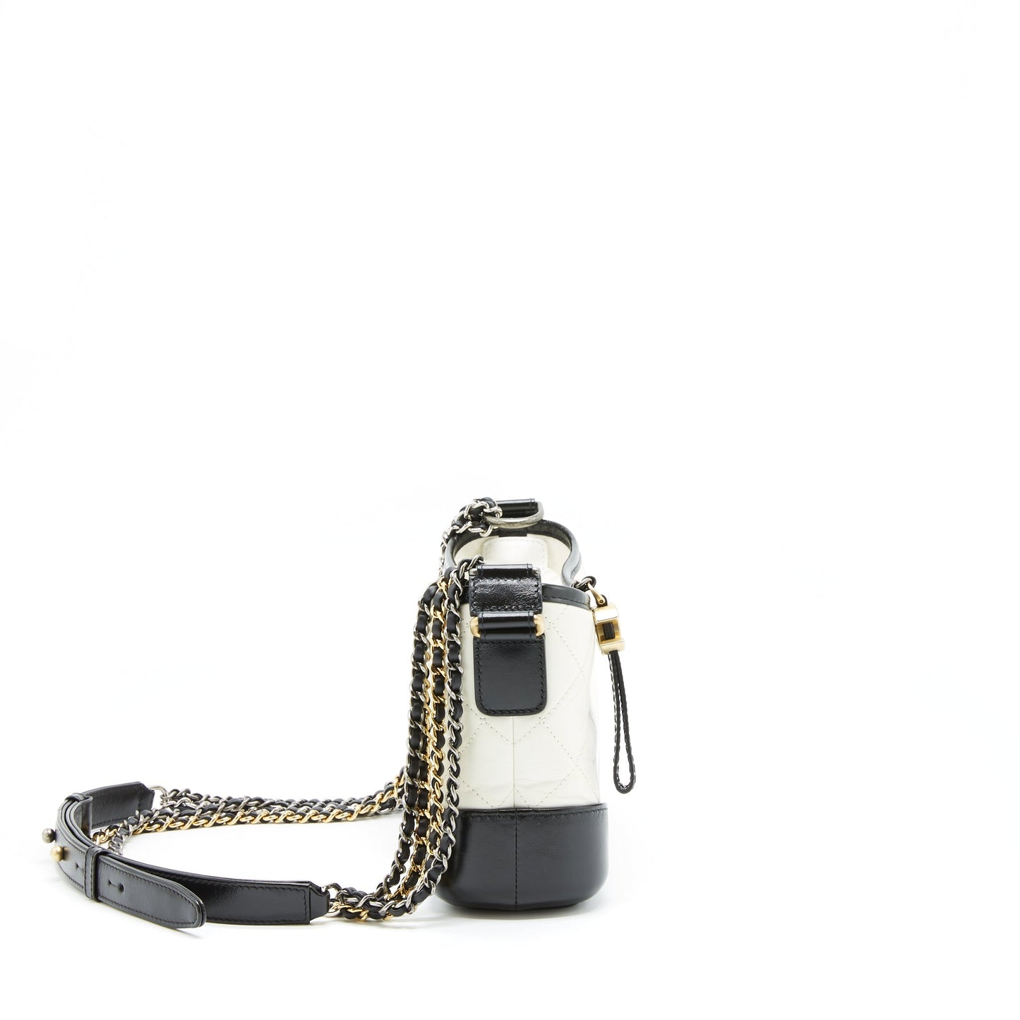 Chanel Gabrielle hobo calfskin hardware Multicolour Black White Small Shoulder Bag