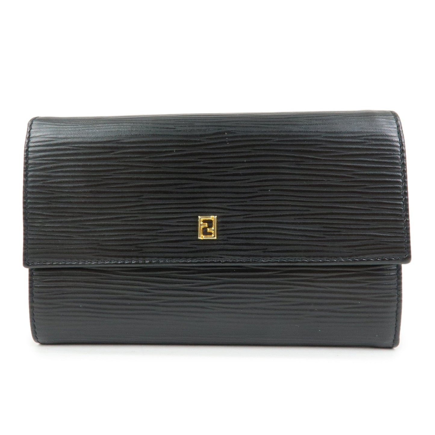 Long Wallet Leather Black Embossed Handbag