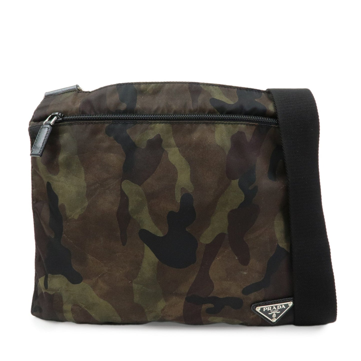 Shoulder Bag Triangle Camouflage Leather Nylon Logo