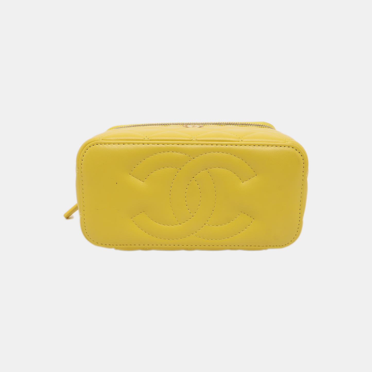 Chanel Vanity Lambskin Yellow Ball Adjustable Chip Gold Leather Mini Bag