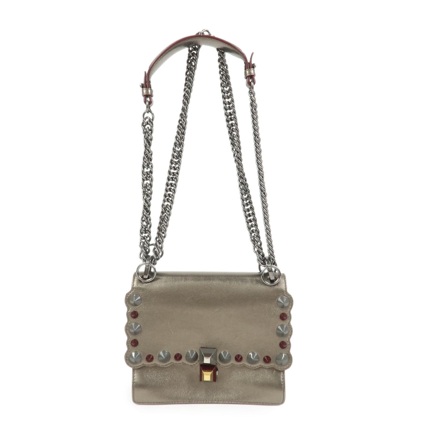 Shoulder Bag Kan I Metallic Leather Gray Mini