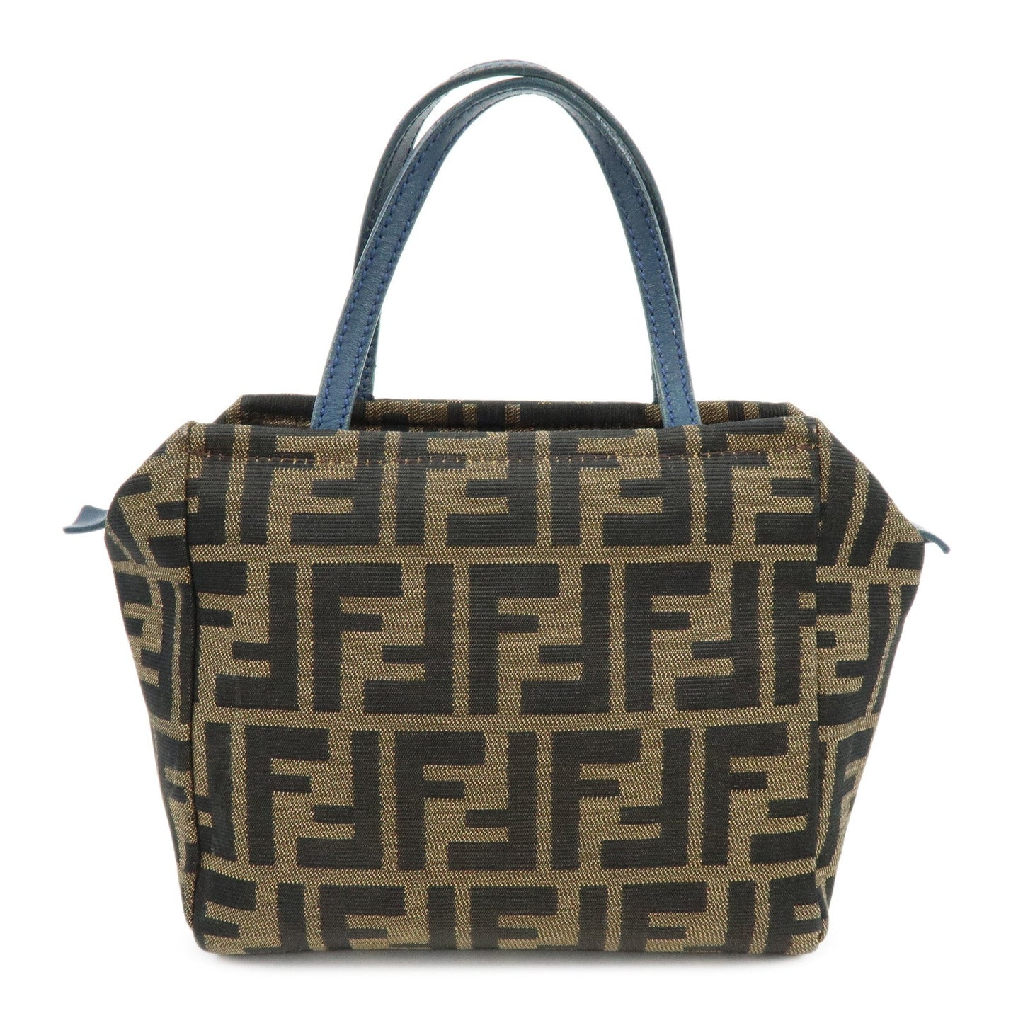 Zucca Hand Bag Leather Canvas Black Handbag