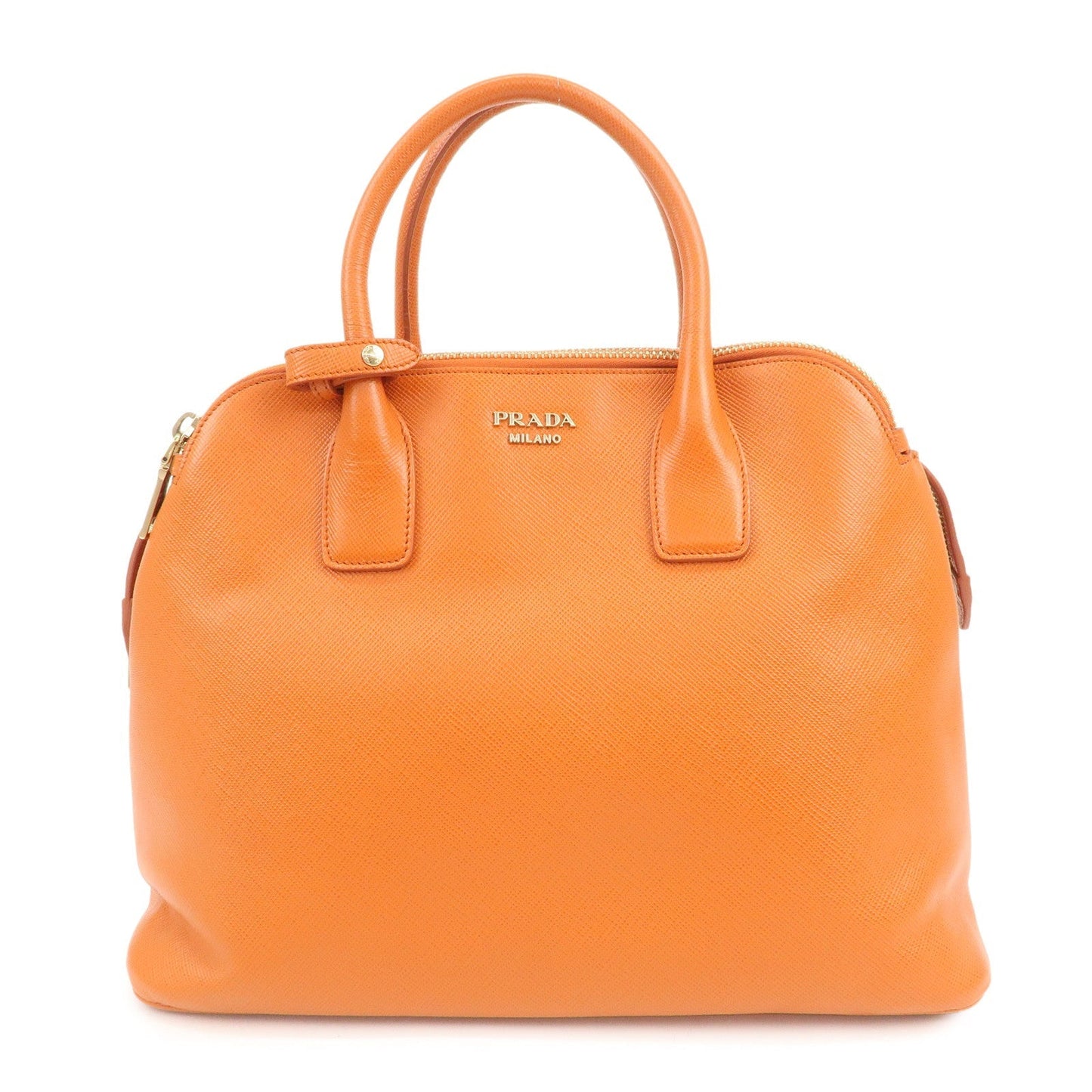 Hand Bag Leather Saffiano Orange Handbag