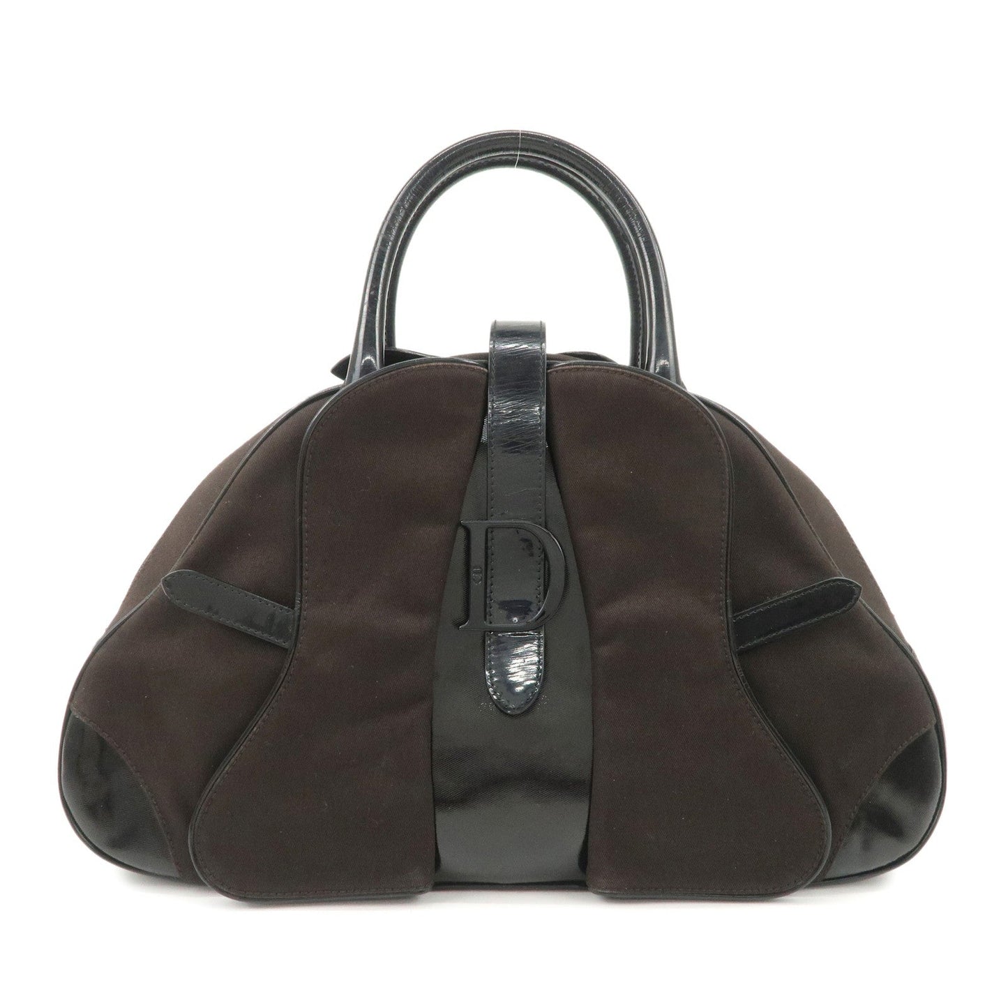 Dior Handbag Christian Double Saddle Hand Bag d Leather Canvas Patent