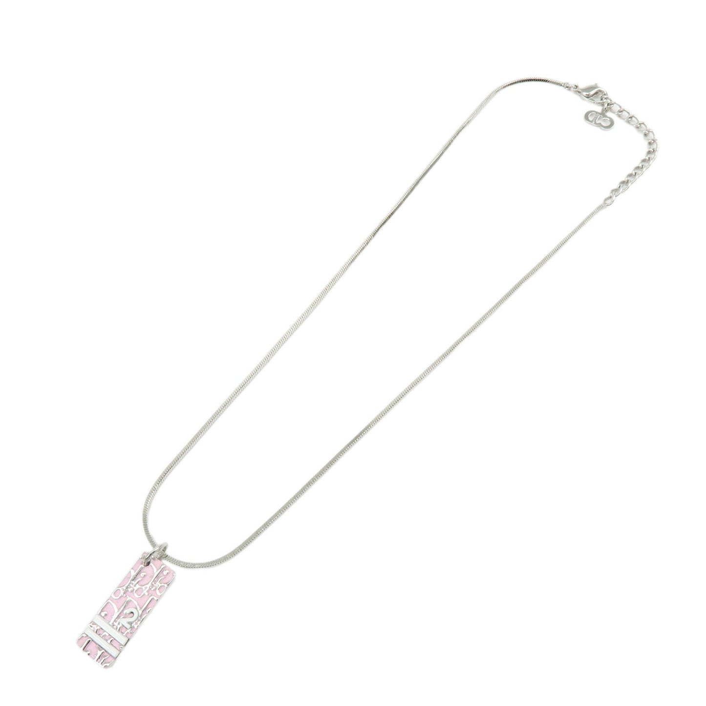 Dior Handbag Christian Trotter Necklace Metal Pink Silver Jewelry