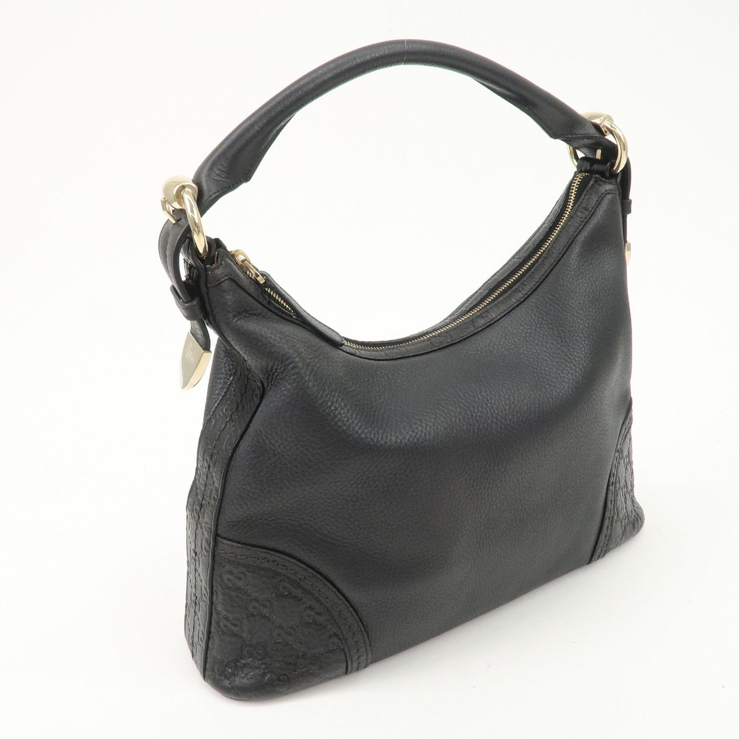 GUCCI Guccissima Leather Shoulder Bag Hand Bag Black 181515