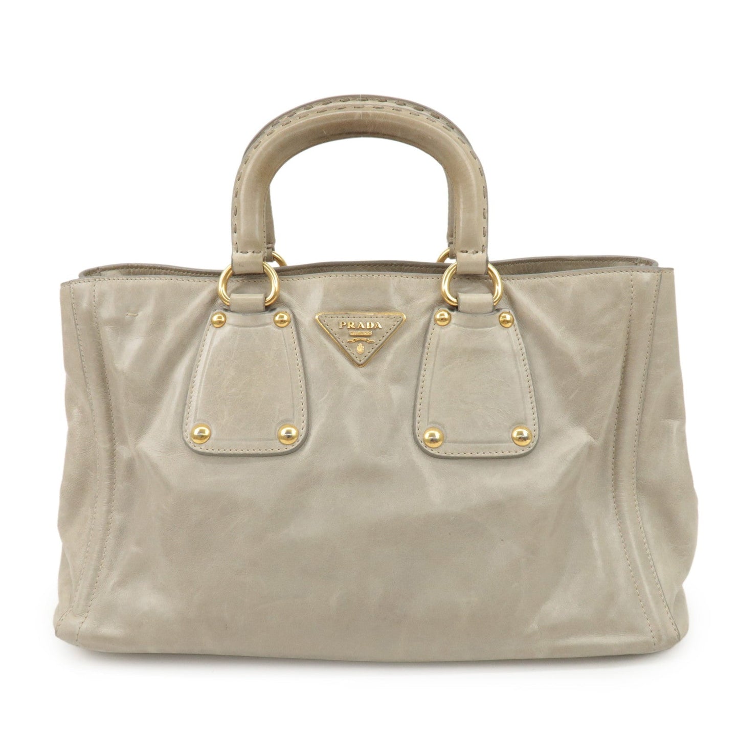 Tote Bag Triangle 2Way Bag d Leather Gray Logo