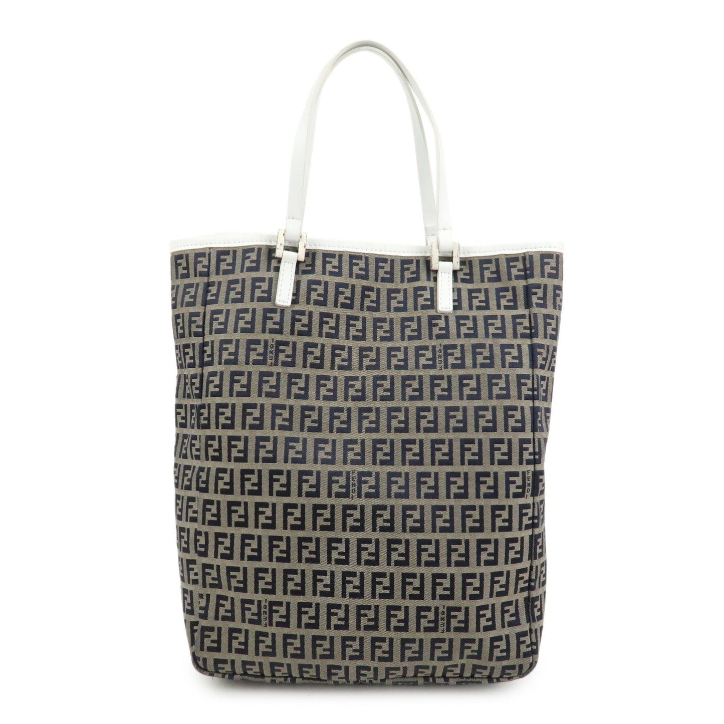 Tote Bag Zucchino Hand Bag Leather Canvas Navy