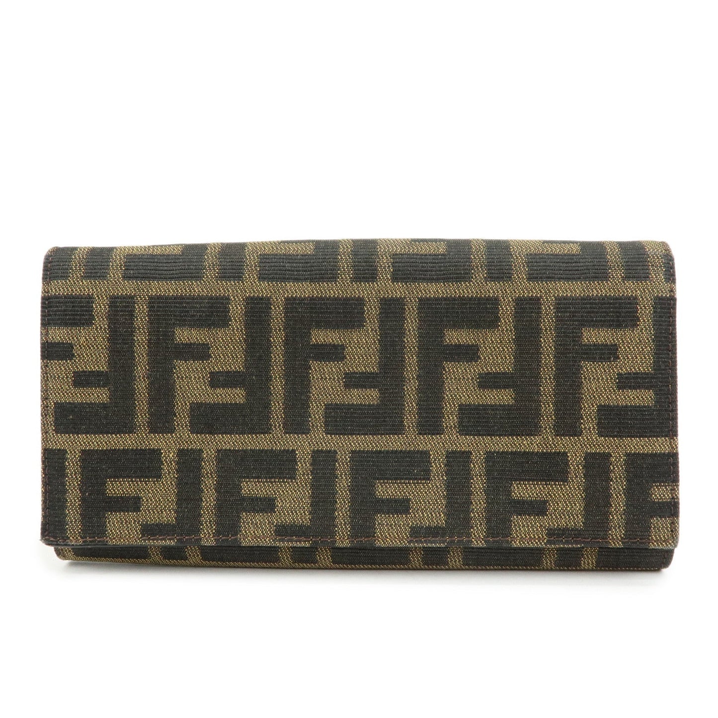 Zucca Bi-Fold Long Wallet Leather Canvas Black Handbag