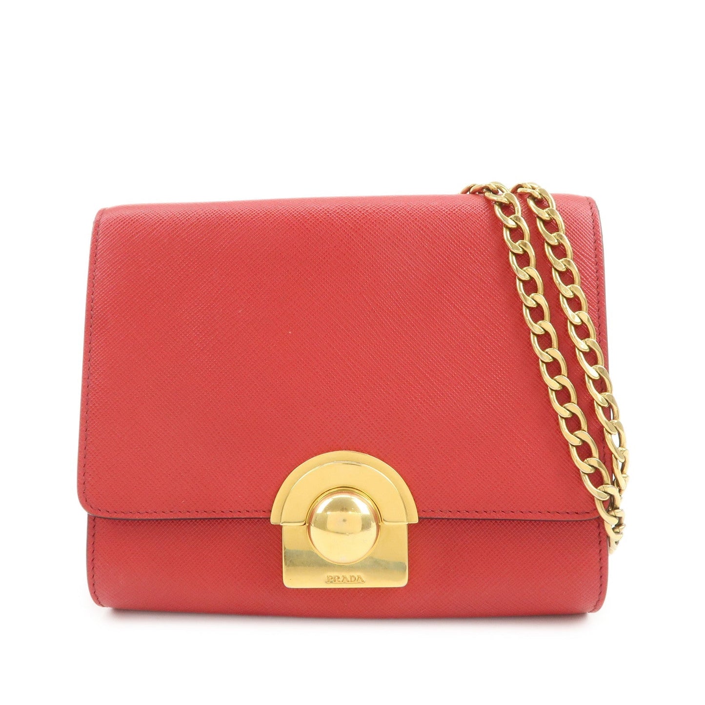 Shoulder Bag Leather Saffiano Red