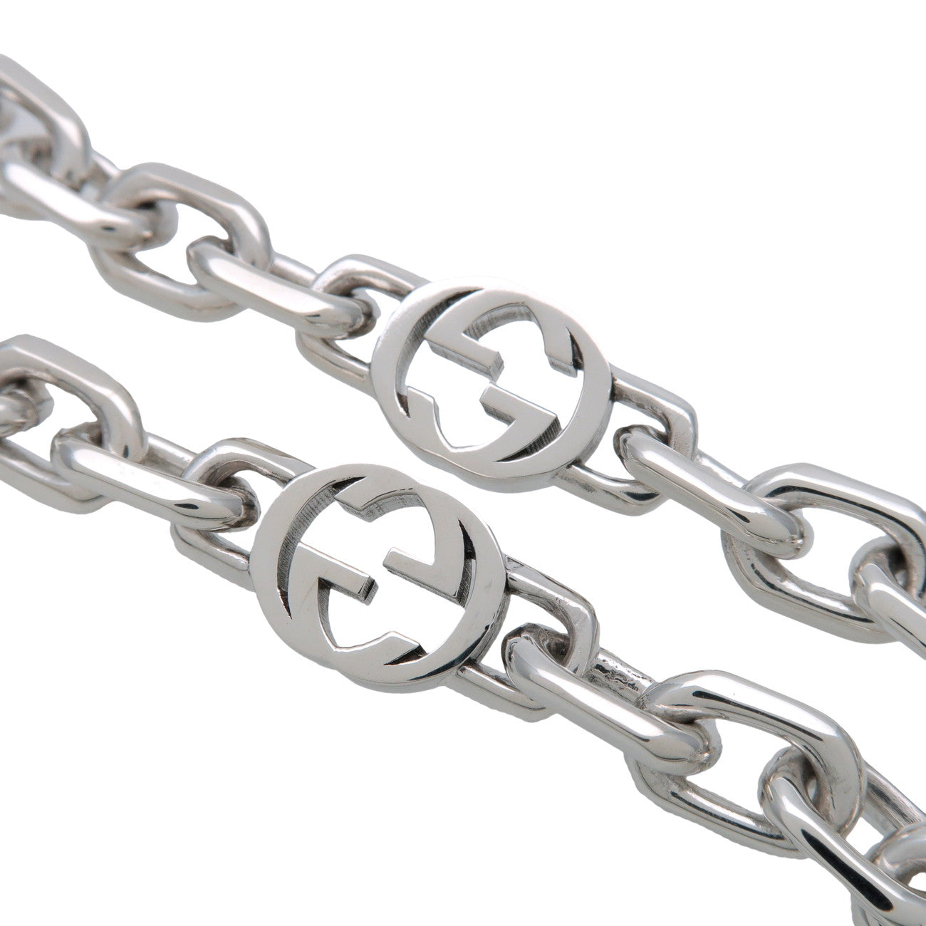 GUCCI Interlocking G Chain Bracelet #18 SV925 Silver 620798