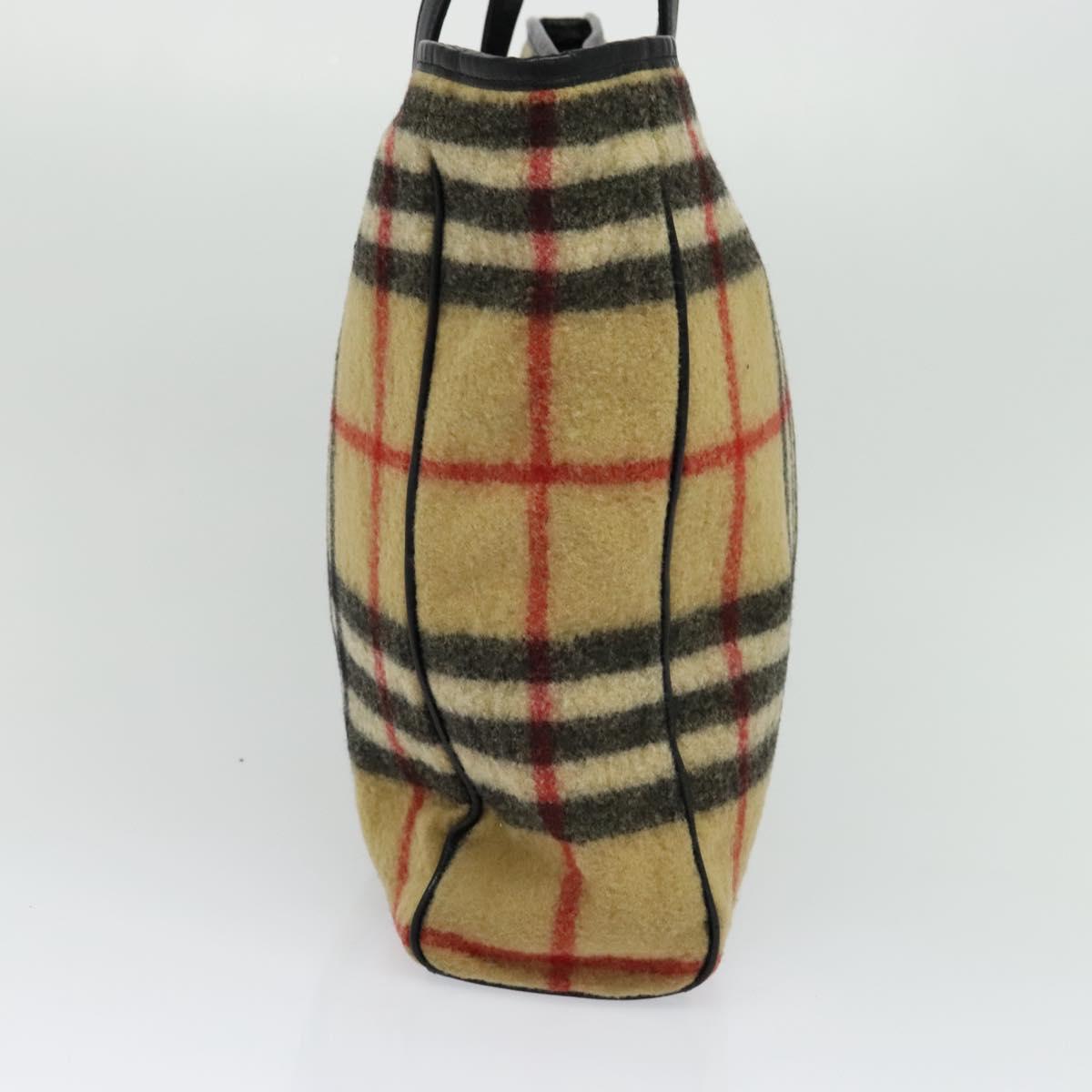Burberry Nova Check Wool Tote Bag Beige Tote Bag 7
