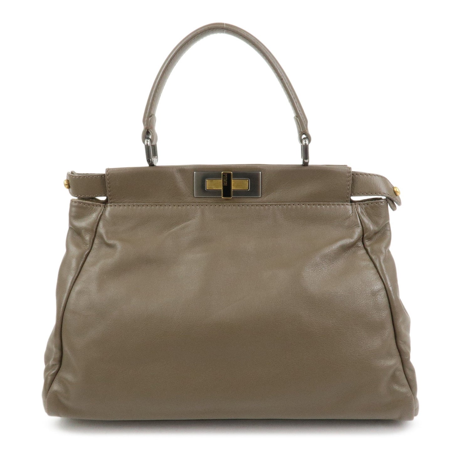 Shoulder Bag Peekaboo 2Way Hand Bag Leather Brown