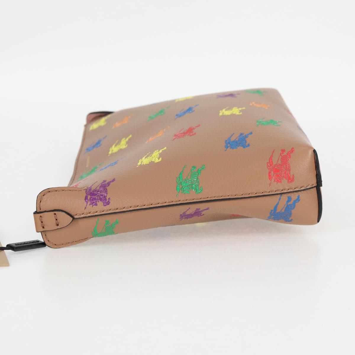 Burberry Clutch Bag Leather Brown Gold