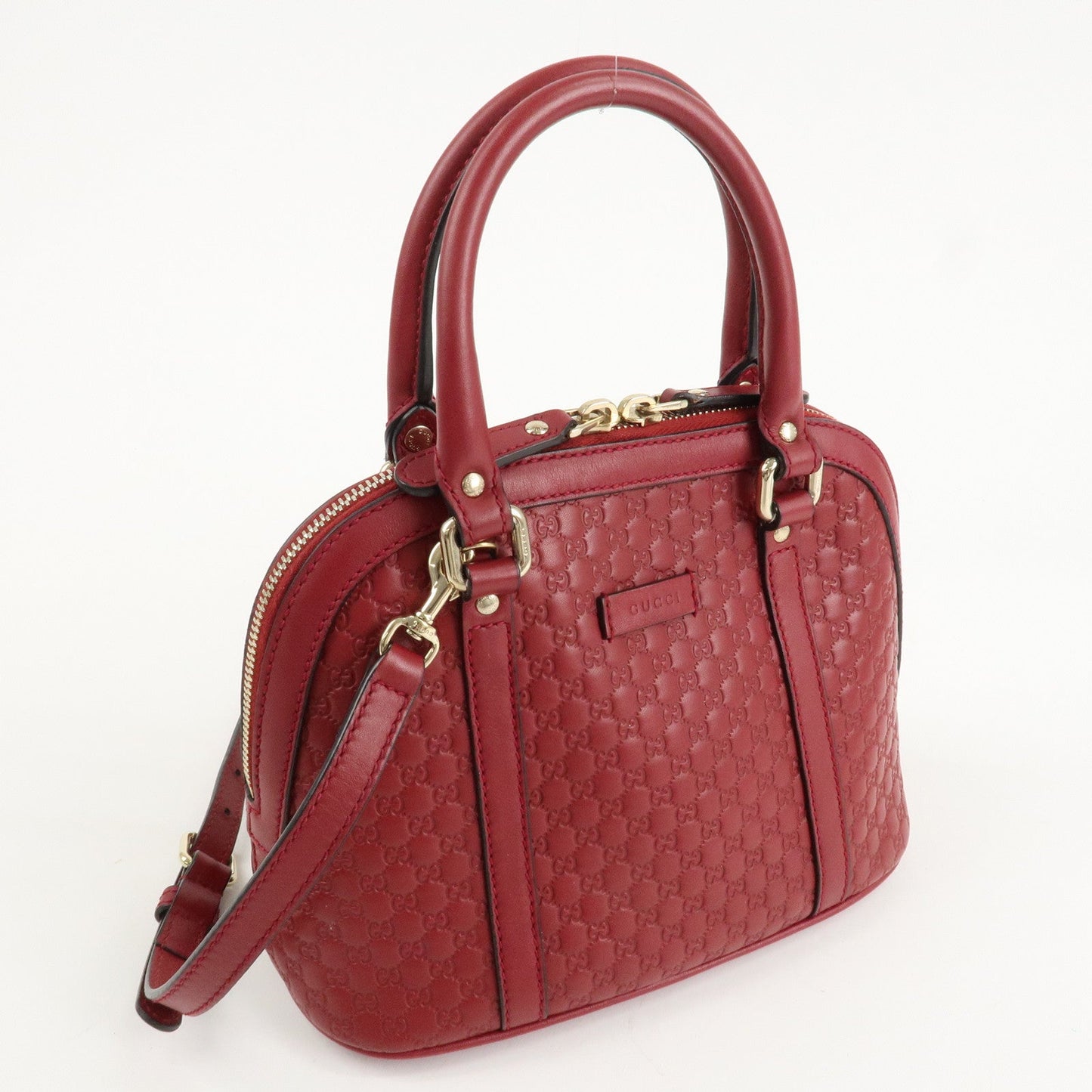 GUCCI Micro Guccissima Leather 2Way Hand Shoulder Bag Red 449654