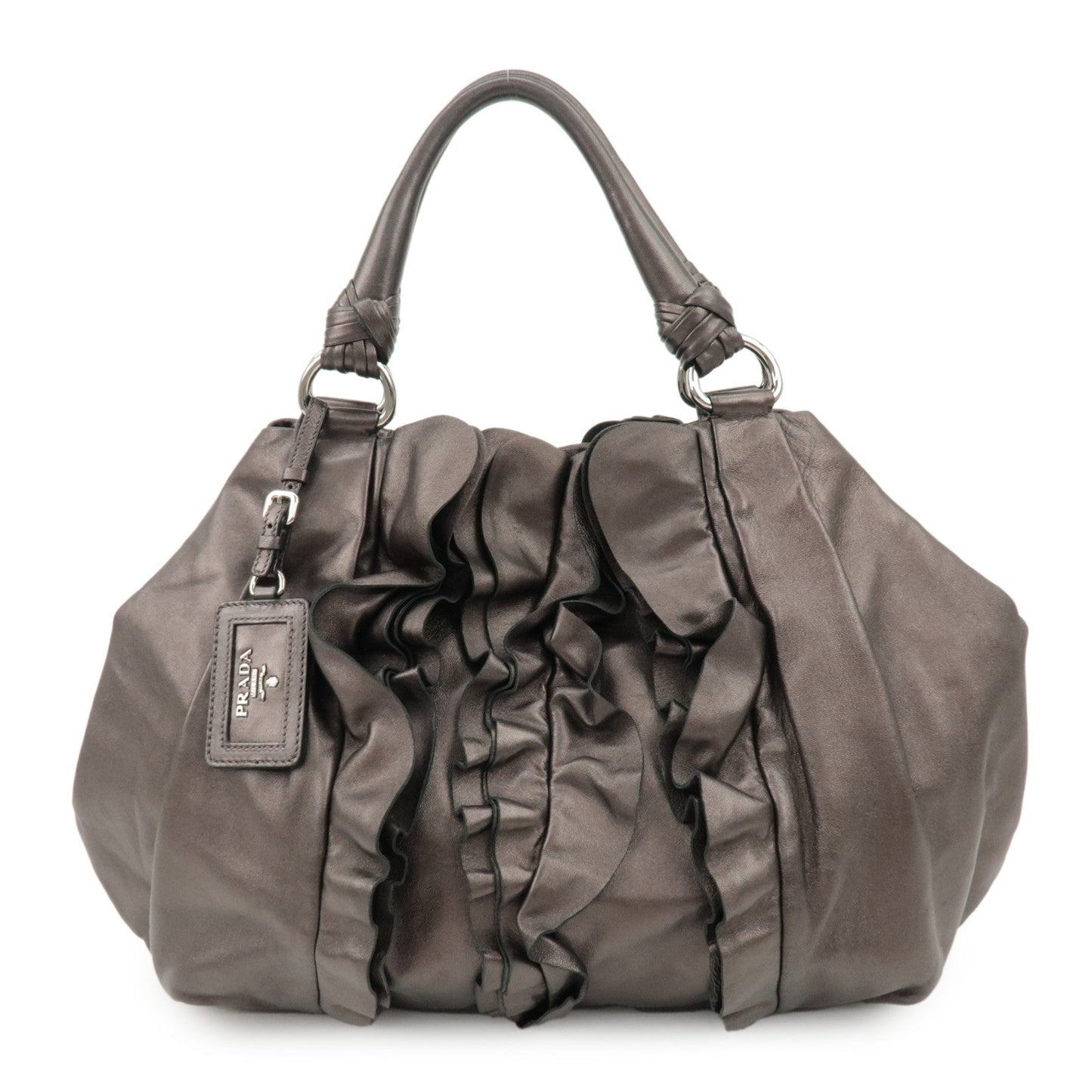 Tote Bag Nappa Gathered Hand Bag Bronze d Leather