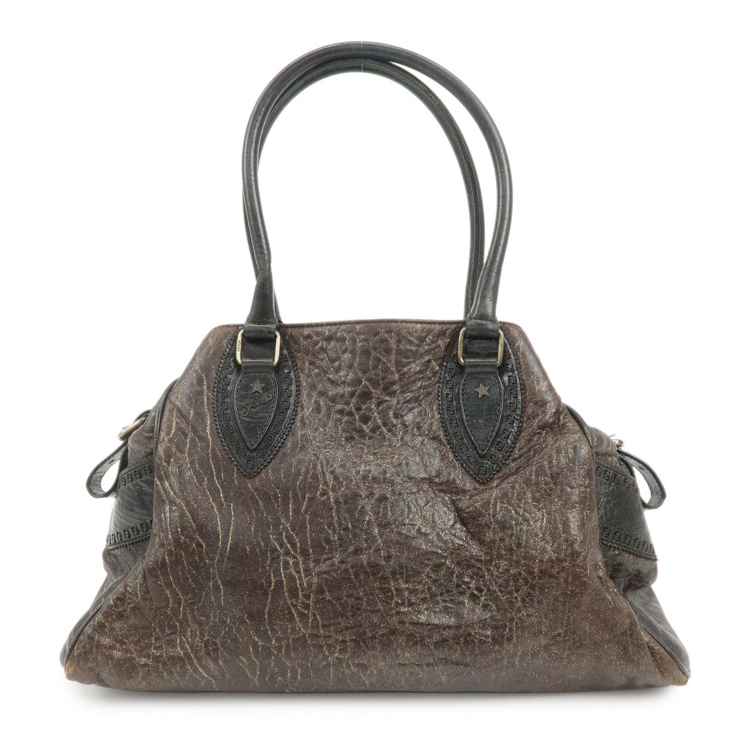 Tote Bag Etnico Shoulder Bag Hand Bag Leather Brown