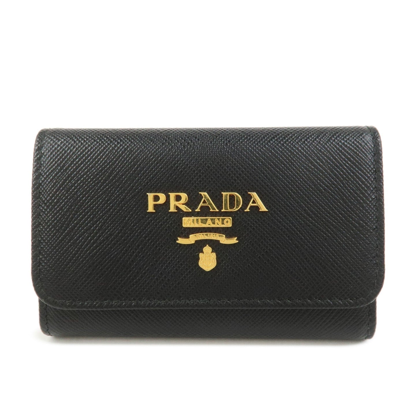 Key 4 Ring Key Case Leather Saffiano Black Jewelry