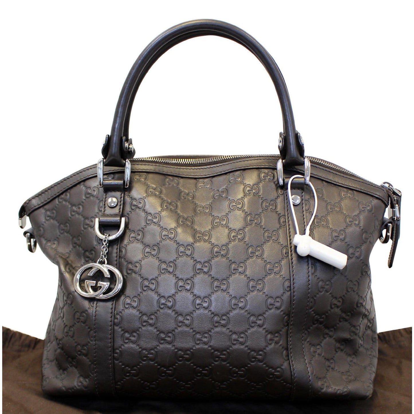 Gucci Dark Shoulder Bag Leather Brown