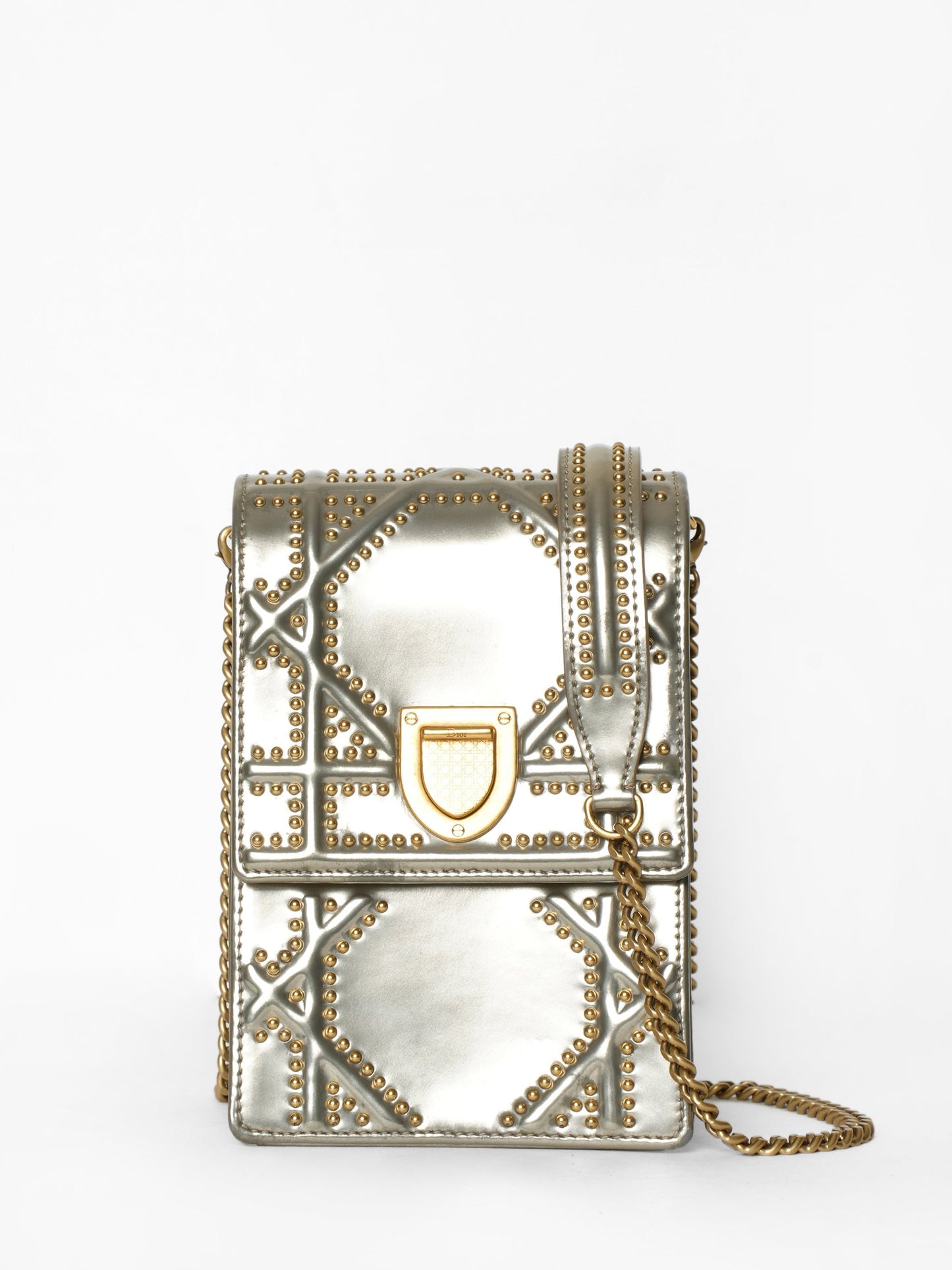 Dior Clutch Bag Christian ama Studded Vertical Clutch Chain