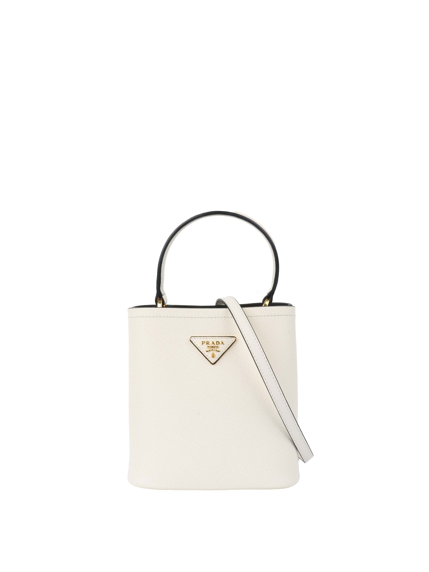 Prada Handbag Panier Bag. 2 Saffiano White Small