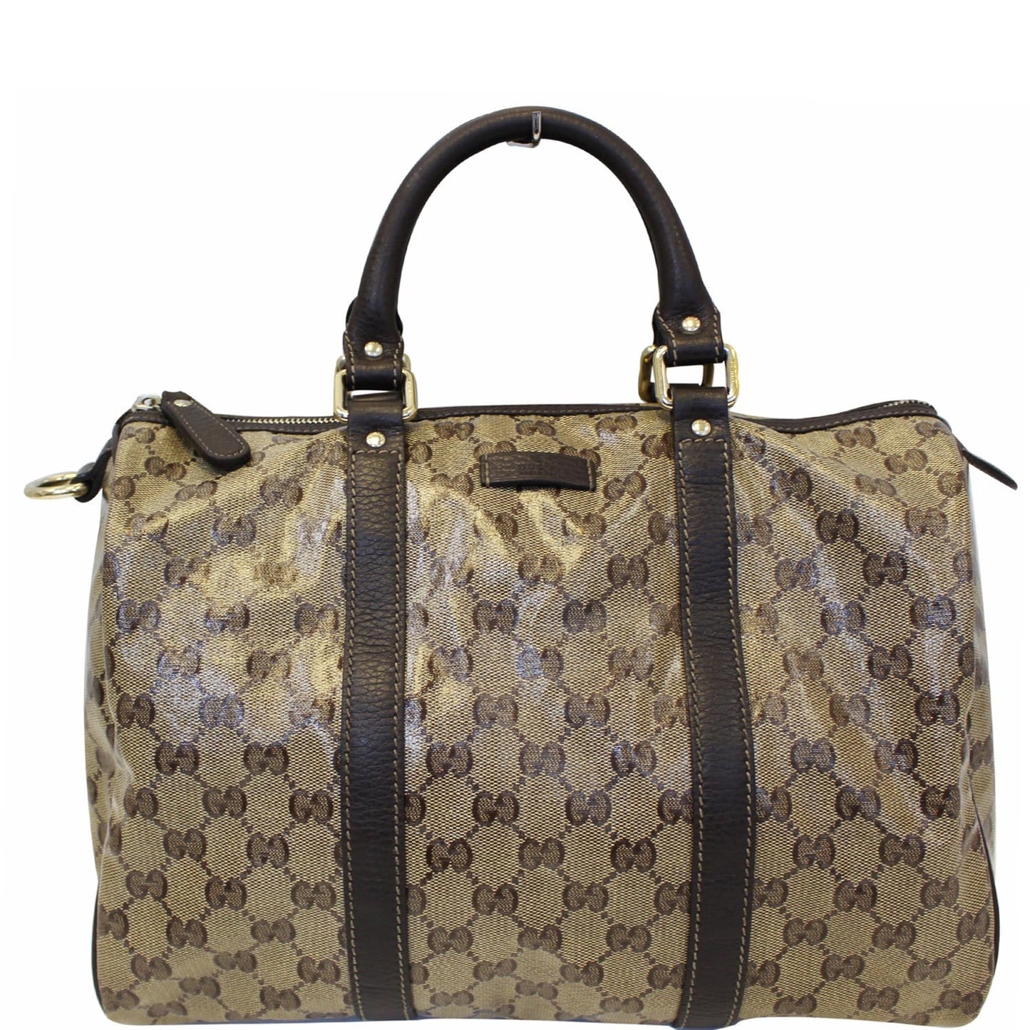 Gucci Crystal Coated ssima Boston Bag Beige Travel Bag