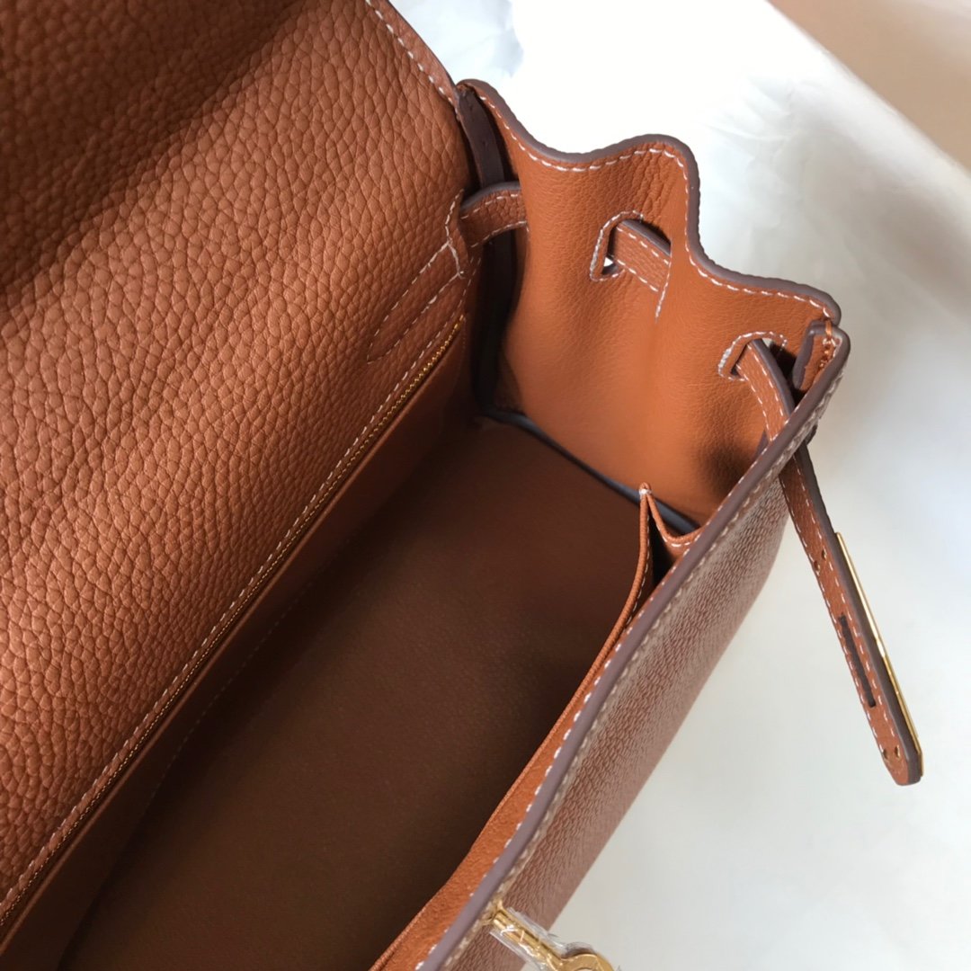 Top Quality Kelly Retourne Togo Bag For Brown Shoulder Bag
