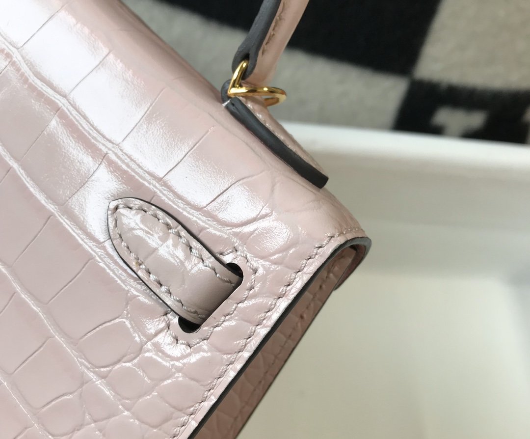 Top Quality Kelly Embossed Patent Matte Bag Pink Gold Shoulder Bag
