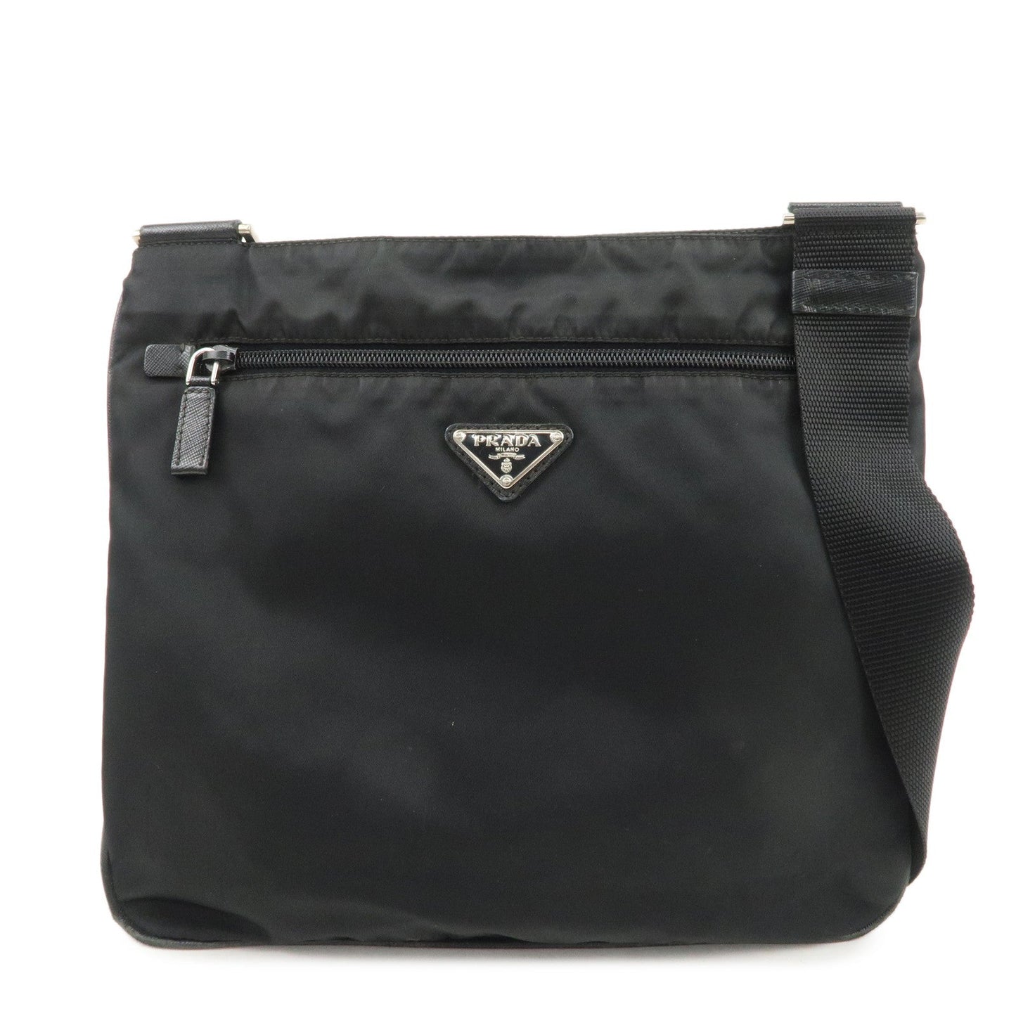 Crossbody Bag Triangle Shoulder Bag 2 Nylon Black Logo