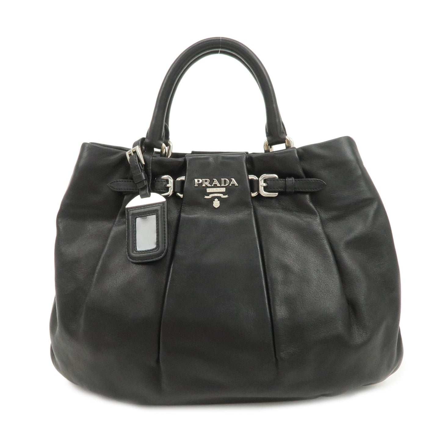 Shoulder Bag Soft Calf 2Way Hand Bag Leather Calf Leather Black