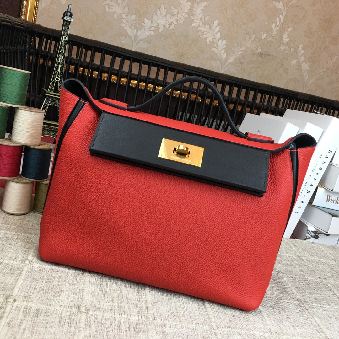 Top Quality Clemence Swift Toned Hardware For Red Gold Shoulder Bag