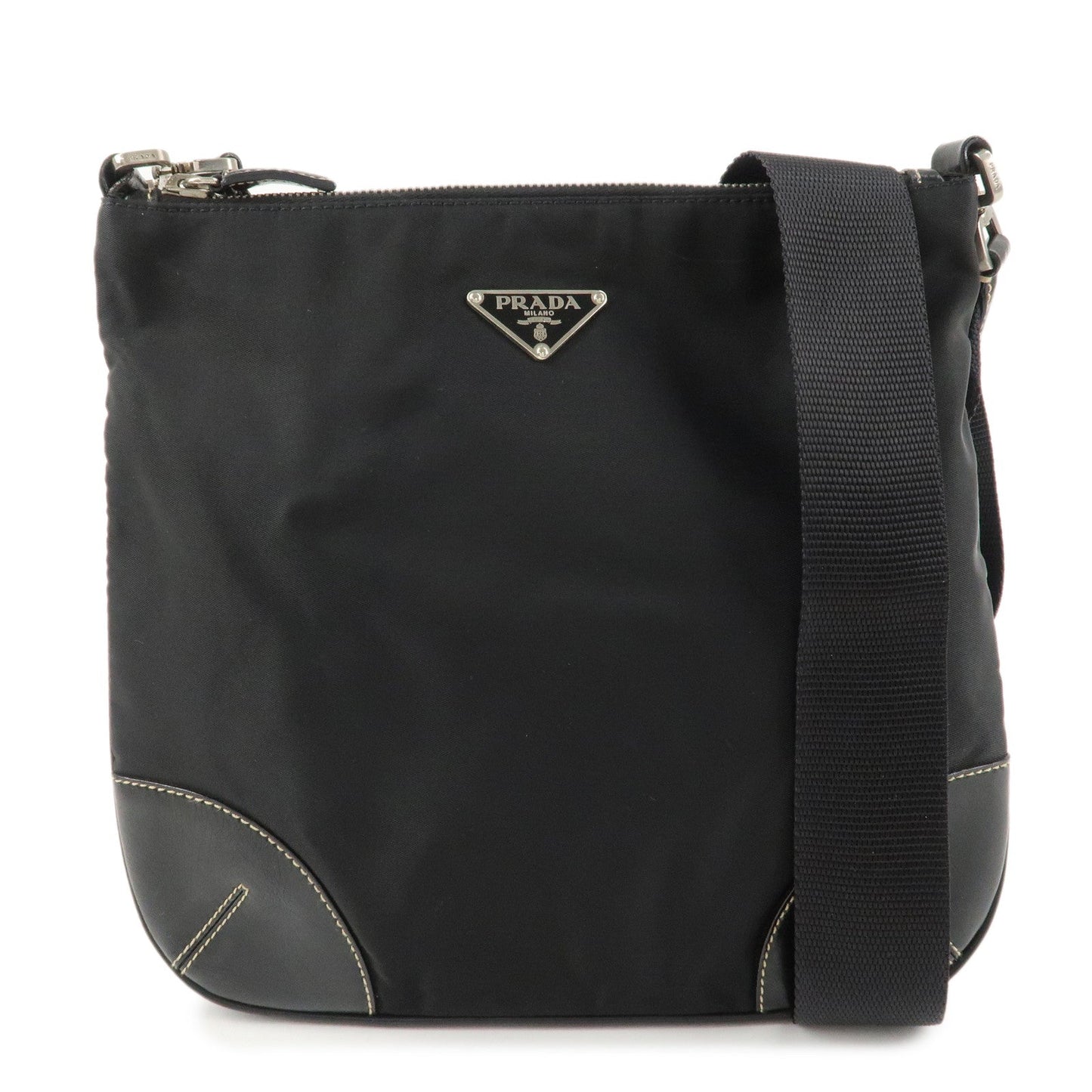 Crossbody Bag Triangle Shoulder Bag d Leather Nylon Black Bag Black D