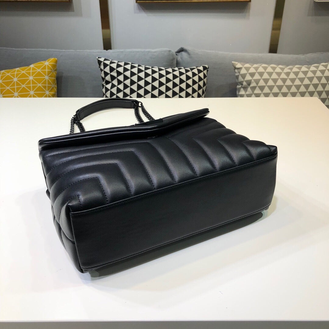 YSL Saint Laurent YSL Top Quality Loulou Bag In Matelassã Black Small Travel Bag