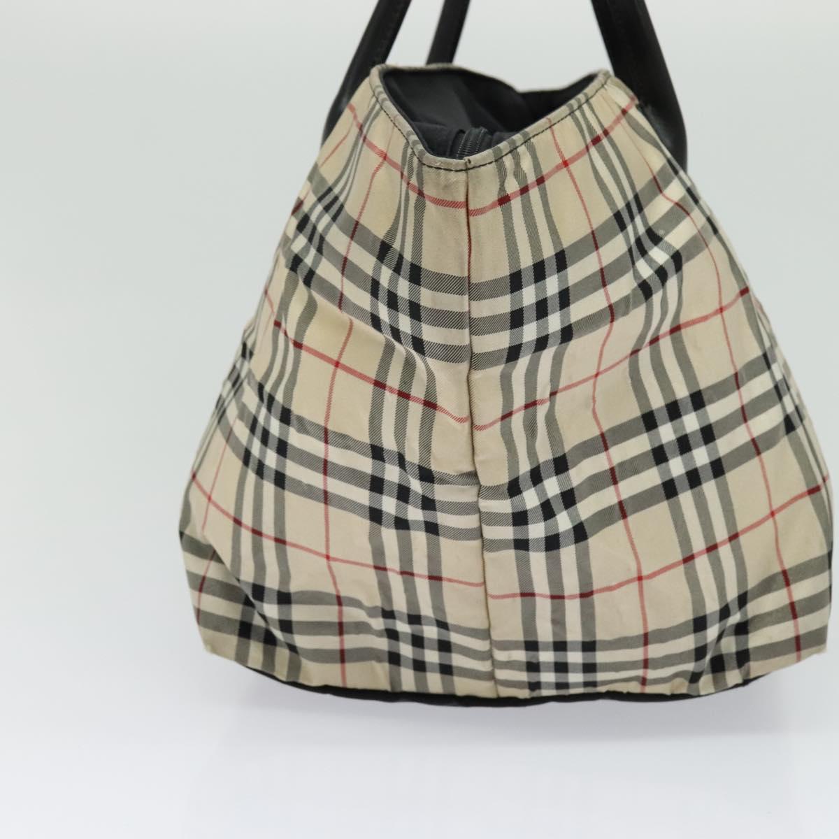Burberry Nova Check Tote Bag Nylon Beige