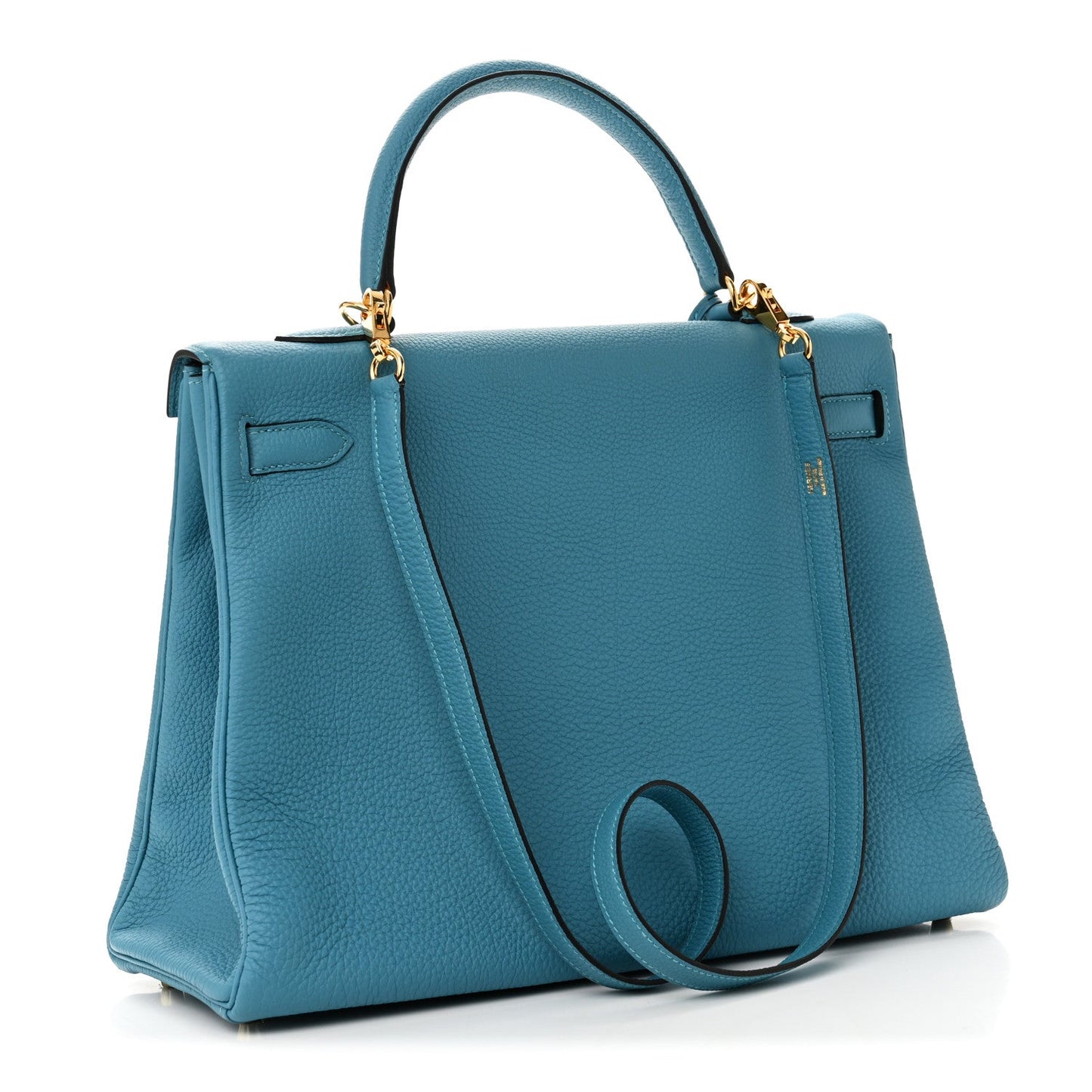 Hermes Togo Kelly Retourne Turquoise Handbag Travel Bag