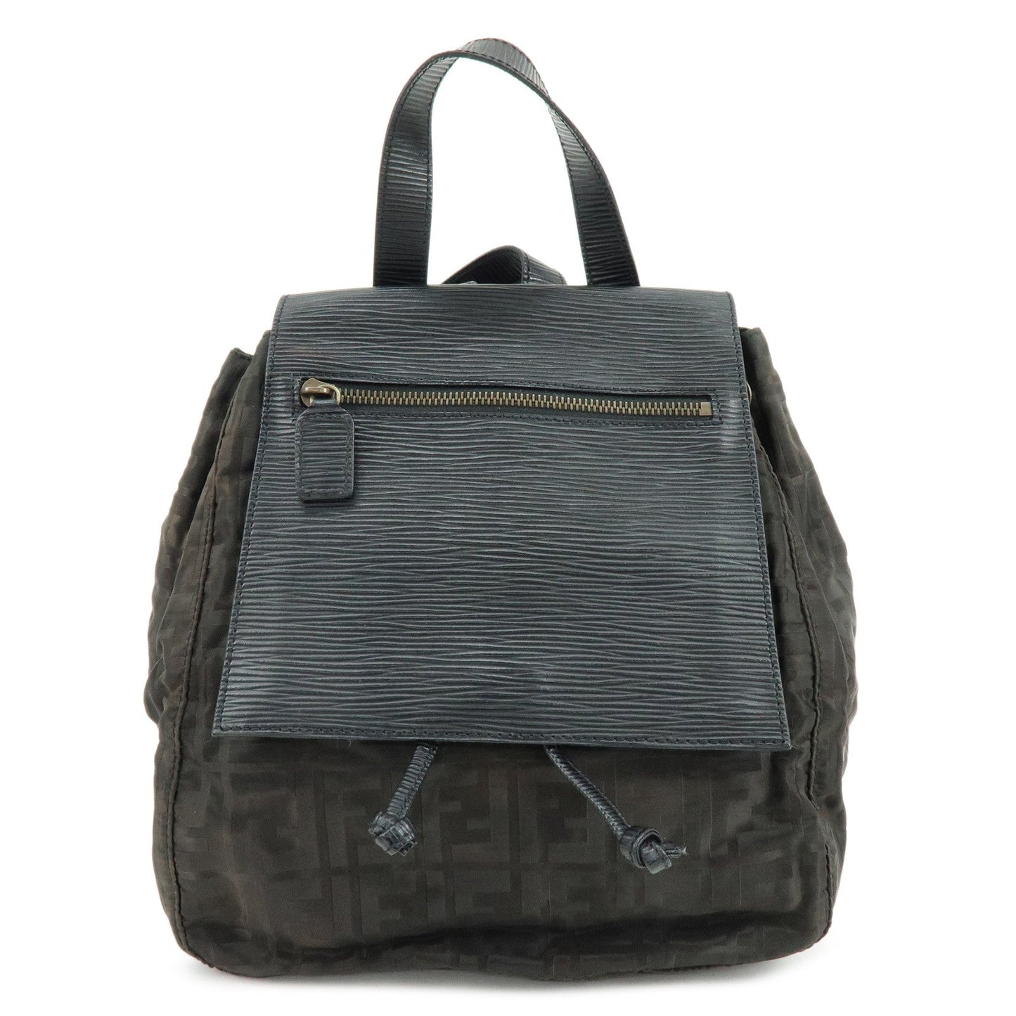 Backpack Zucca Rucksack Leather Nylon Black