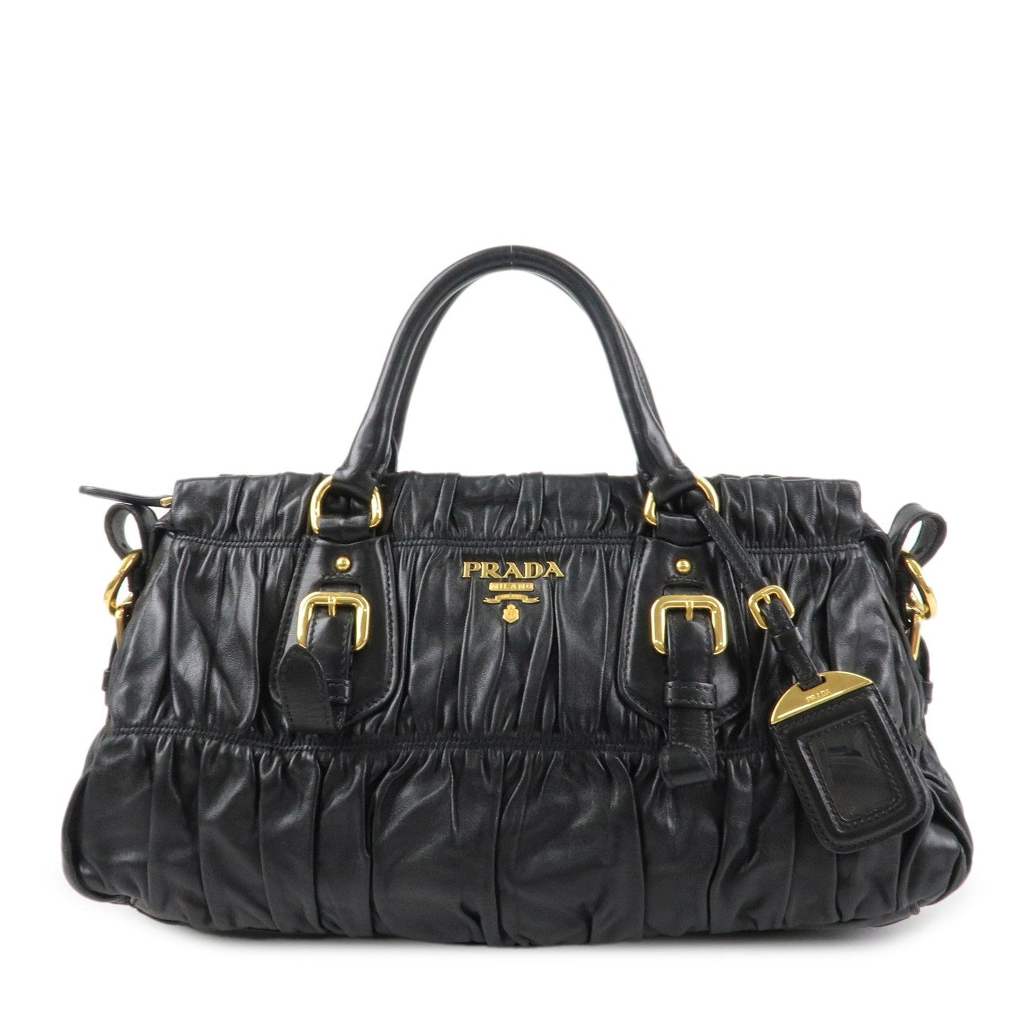 Tote Bag Hand Bag HDW d Leather Black Gold