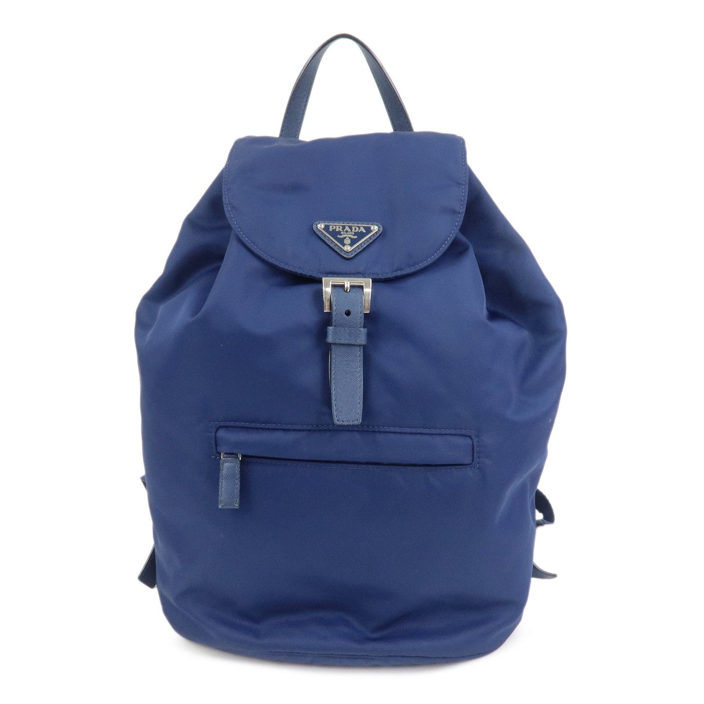 Backpack Triangle Leather Nylon Saffiano