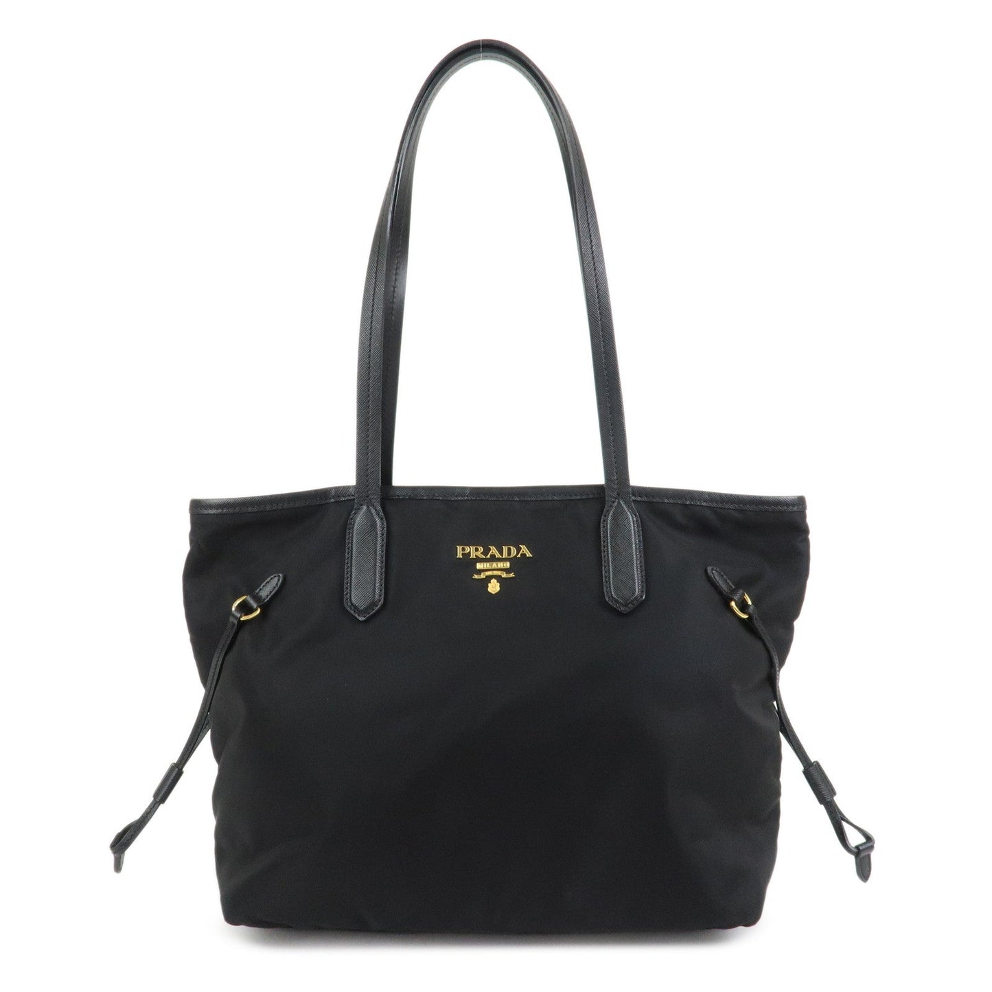 Tote Bag Shoulder Bag Leather Nylon Saffiano Shoulder Bag Black