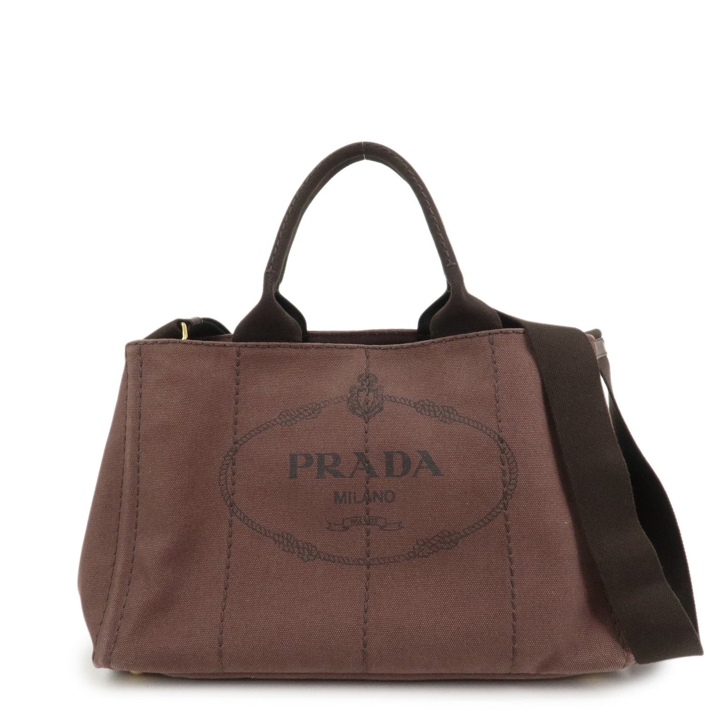 Tote Bag Canapa 2Way Hand Bag Brown Logo
