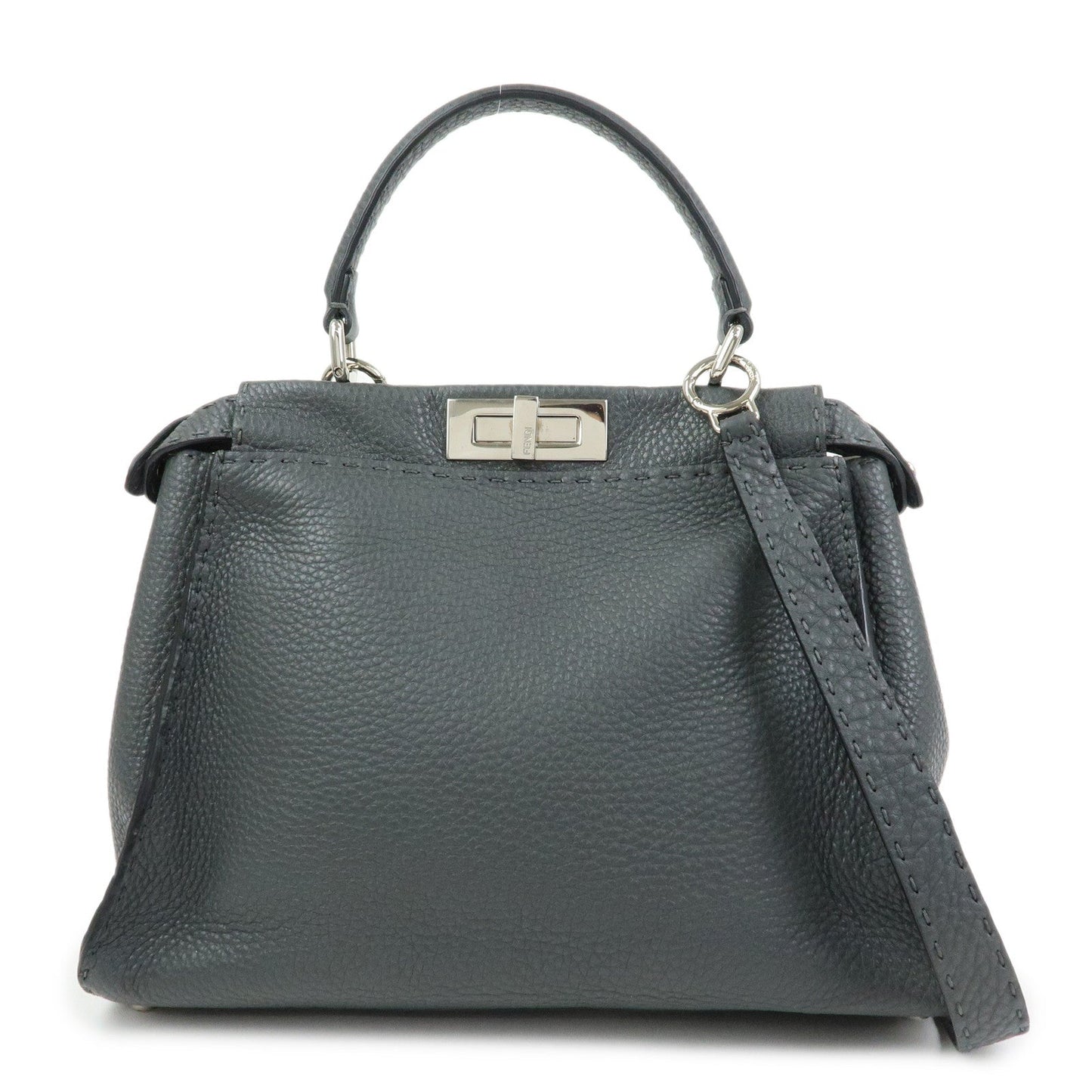 Shoulder Bag Peekaboo Selleria 2Way Hand Leather Gray